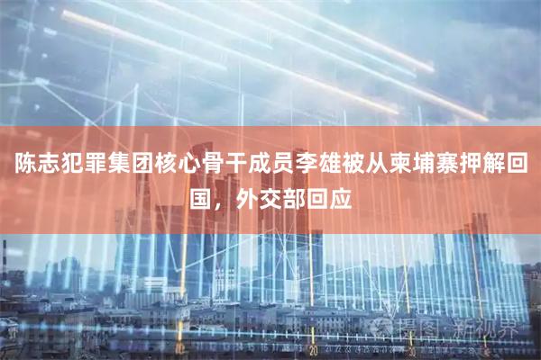陈志犯罪集团核心骨干成员李雄被从柬埔寨押解回国，外交部回应